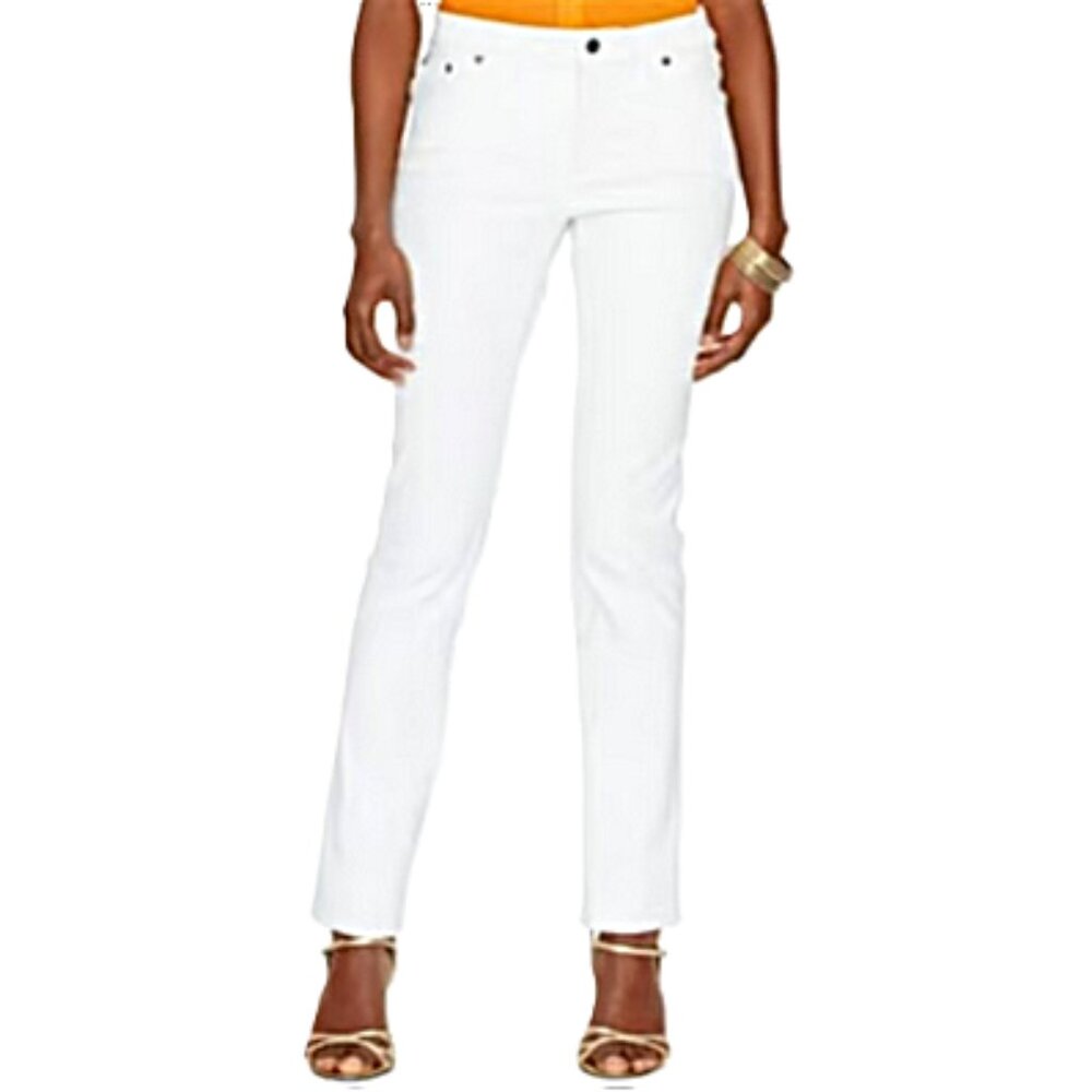 Lauren jeans co white classic fitted cropped jeans size 8